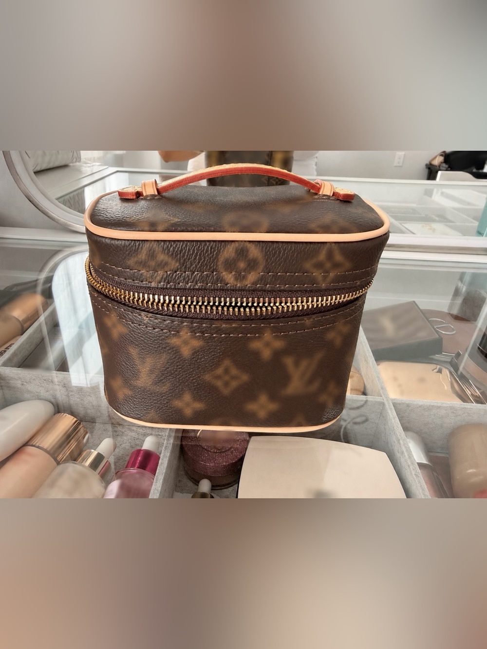 Brown Monogram Top-Handle Cosmetic Case